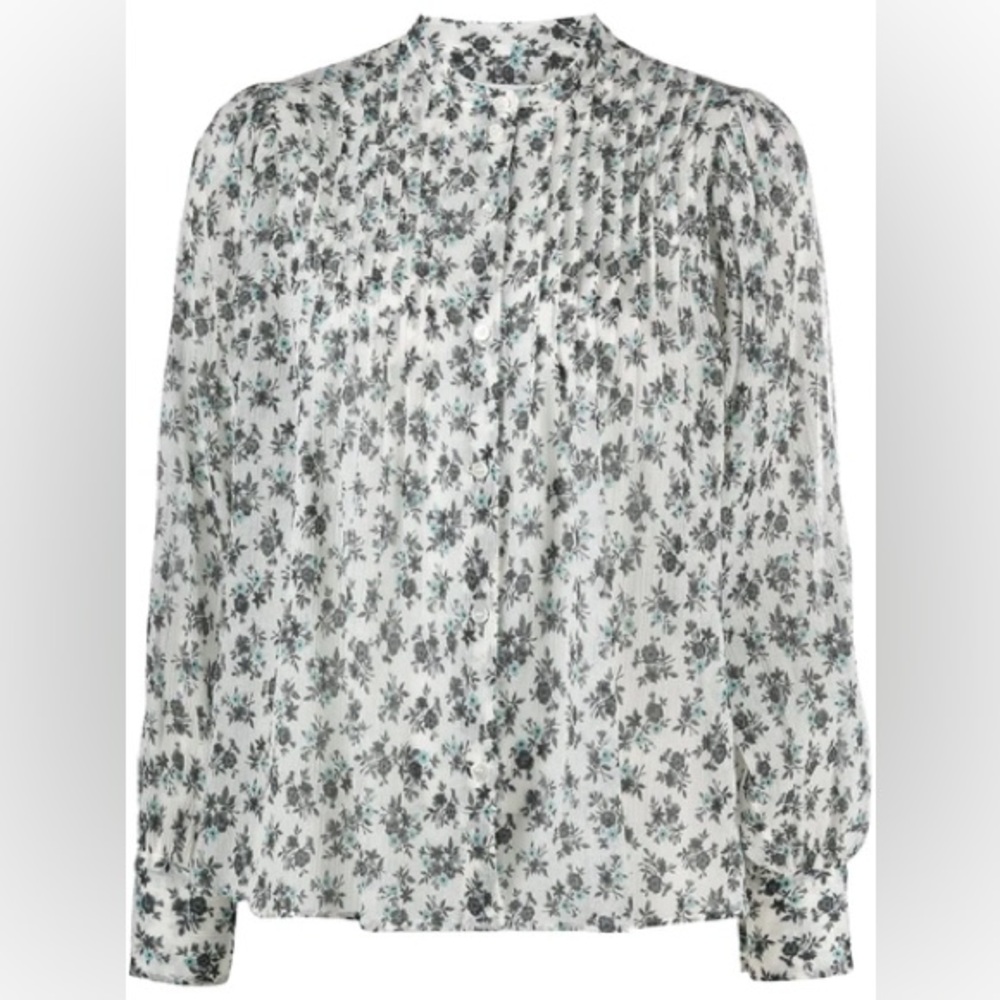 MASSCOB Floral-Print Chiffon Blouse in Neutral ModeSens